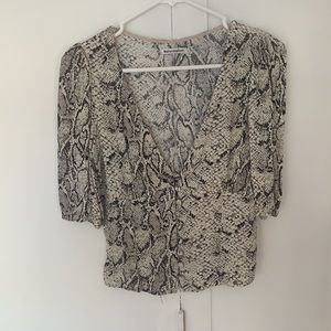 Reformation Snakeskin Blouse